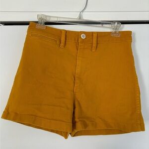 Madewell yellow retro wide leg cotton denim shorts 28 waist